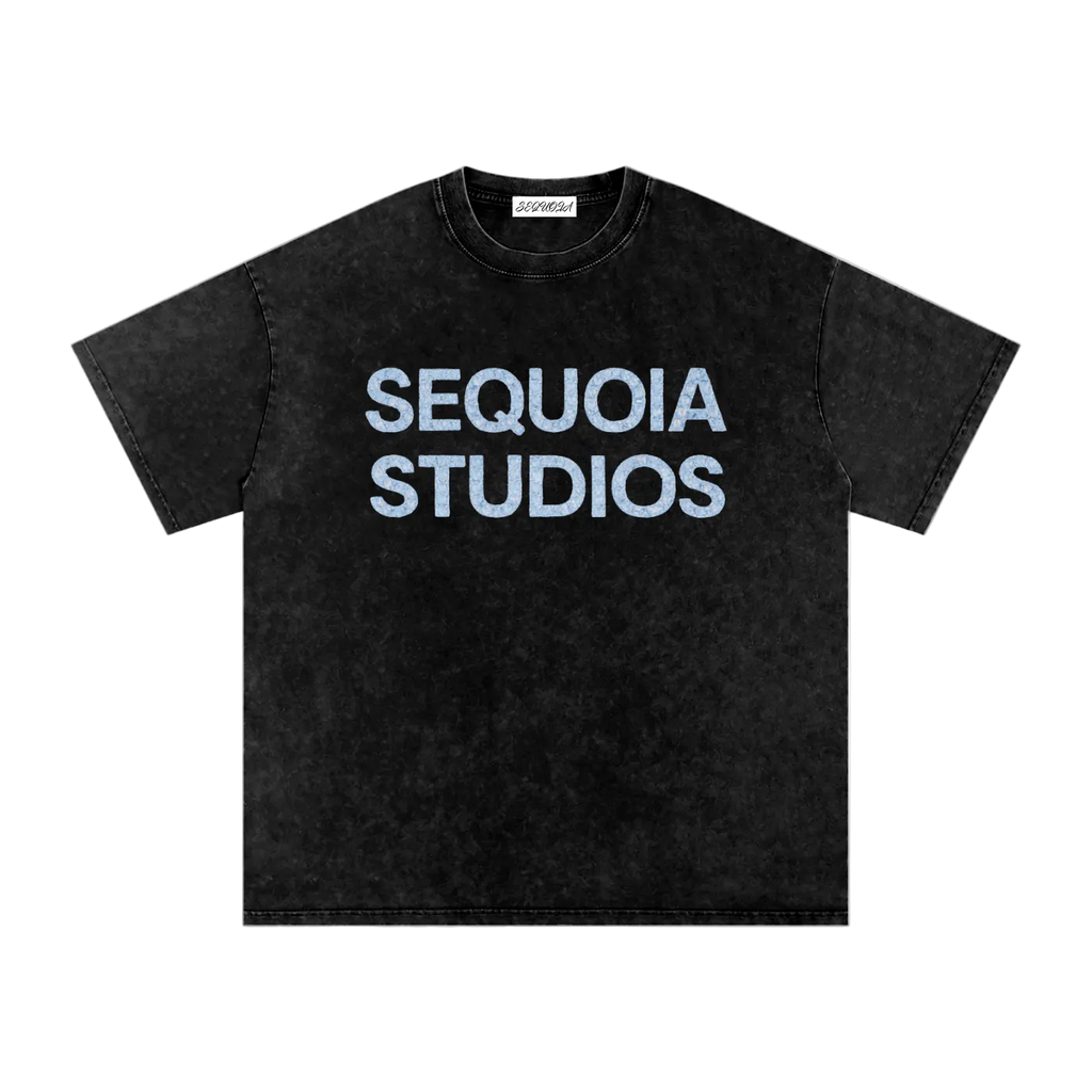 Sequoia studios oversized washed T-shirt-black/blue *PRE-ORDER*