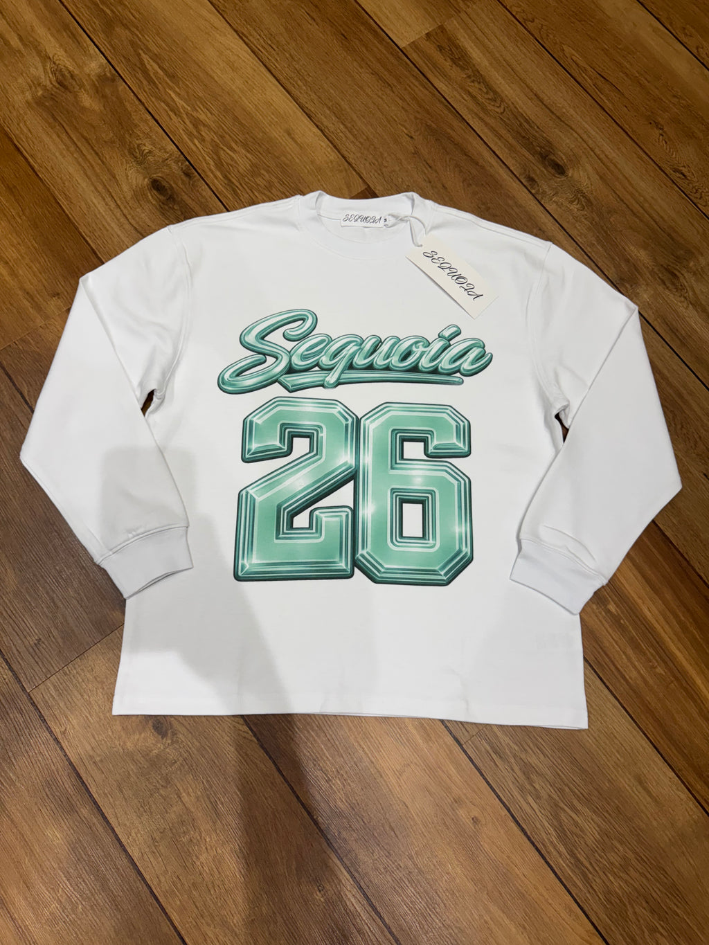 Sequoia 26 longsleeve-white/turquoise *PRE-ORDER*