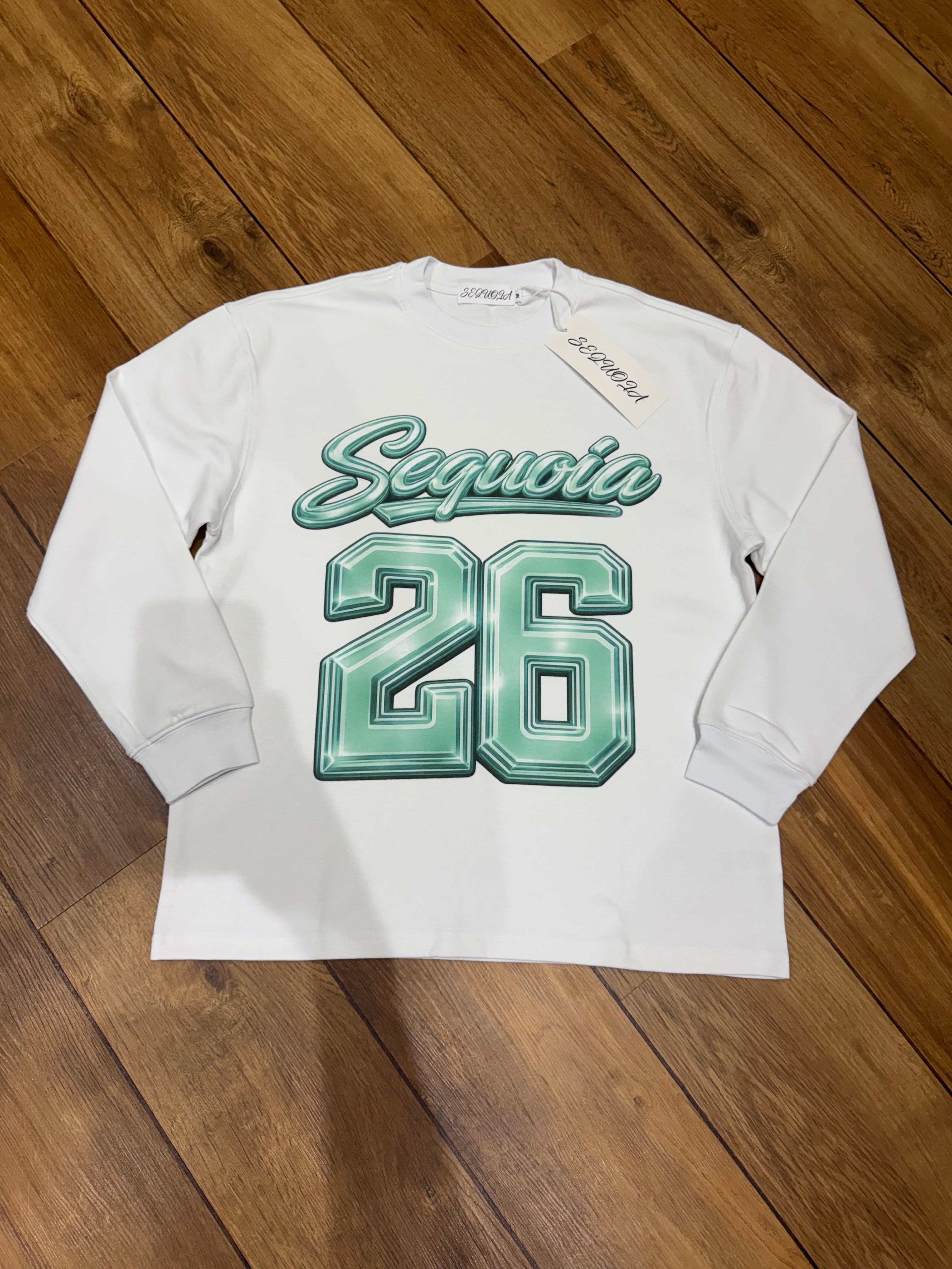 Sequoia 26 longsleeve-white/turquoise *PRE-ORDER*