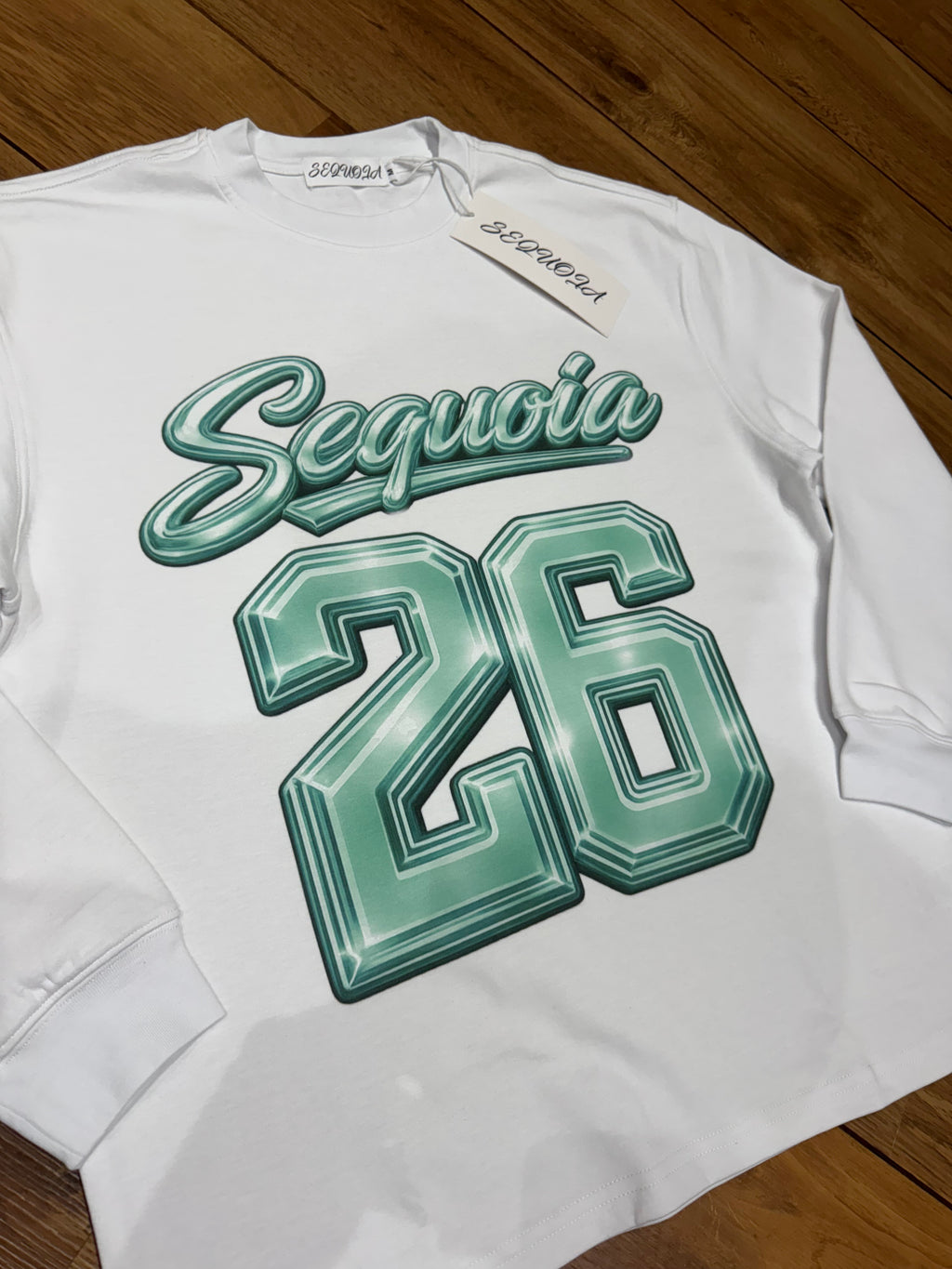Sequoia 26 longsleeve-white/turquoise *PRE-ORDER*