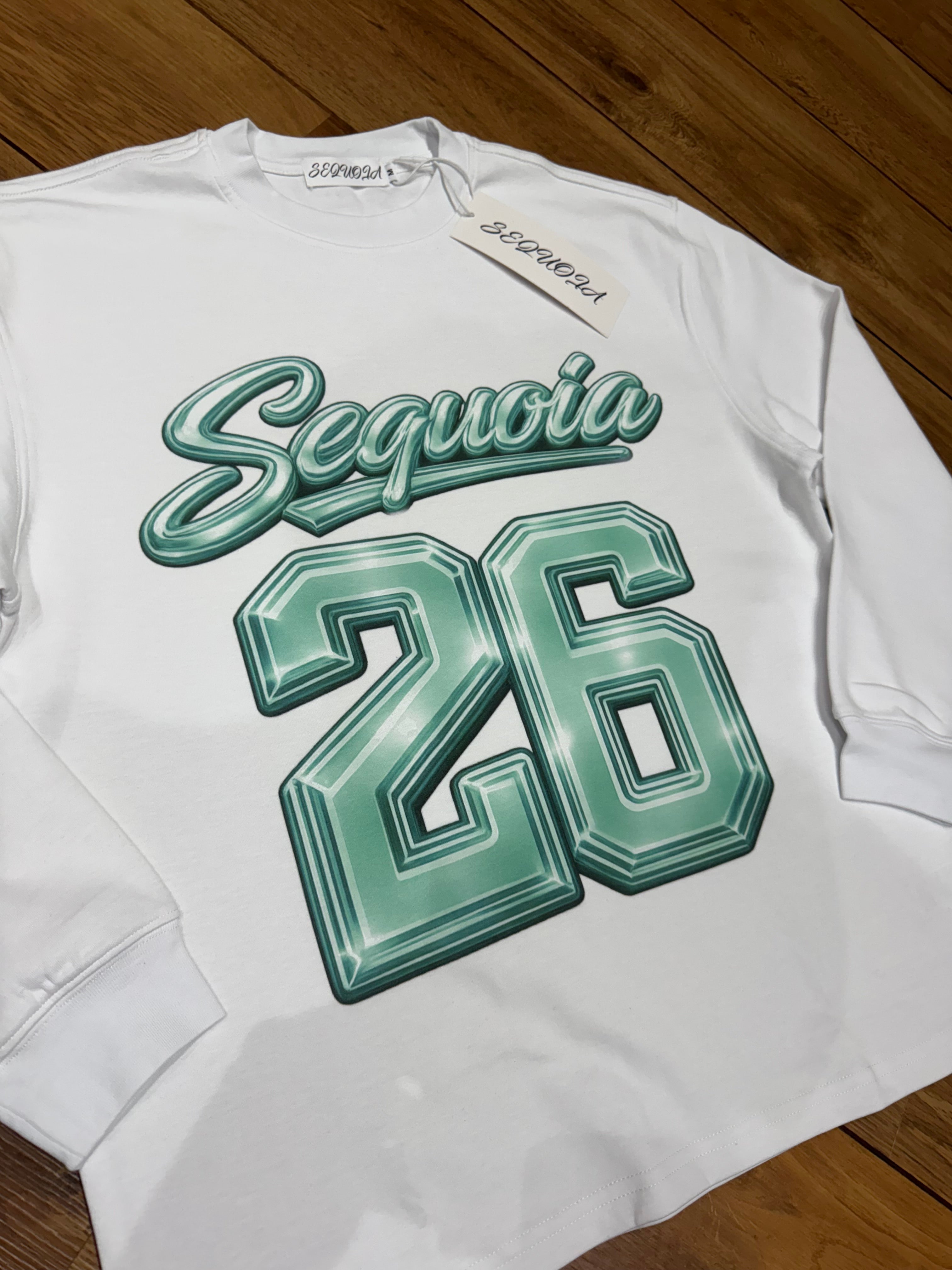Sequoia 26 longsleeve-white/turquoise *PRE-ORDER*