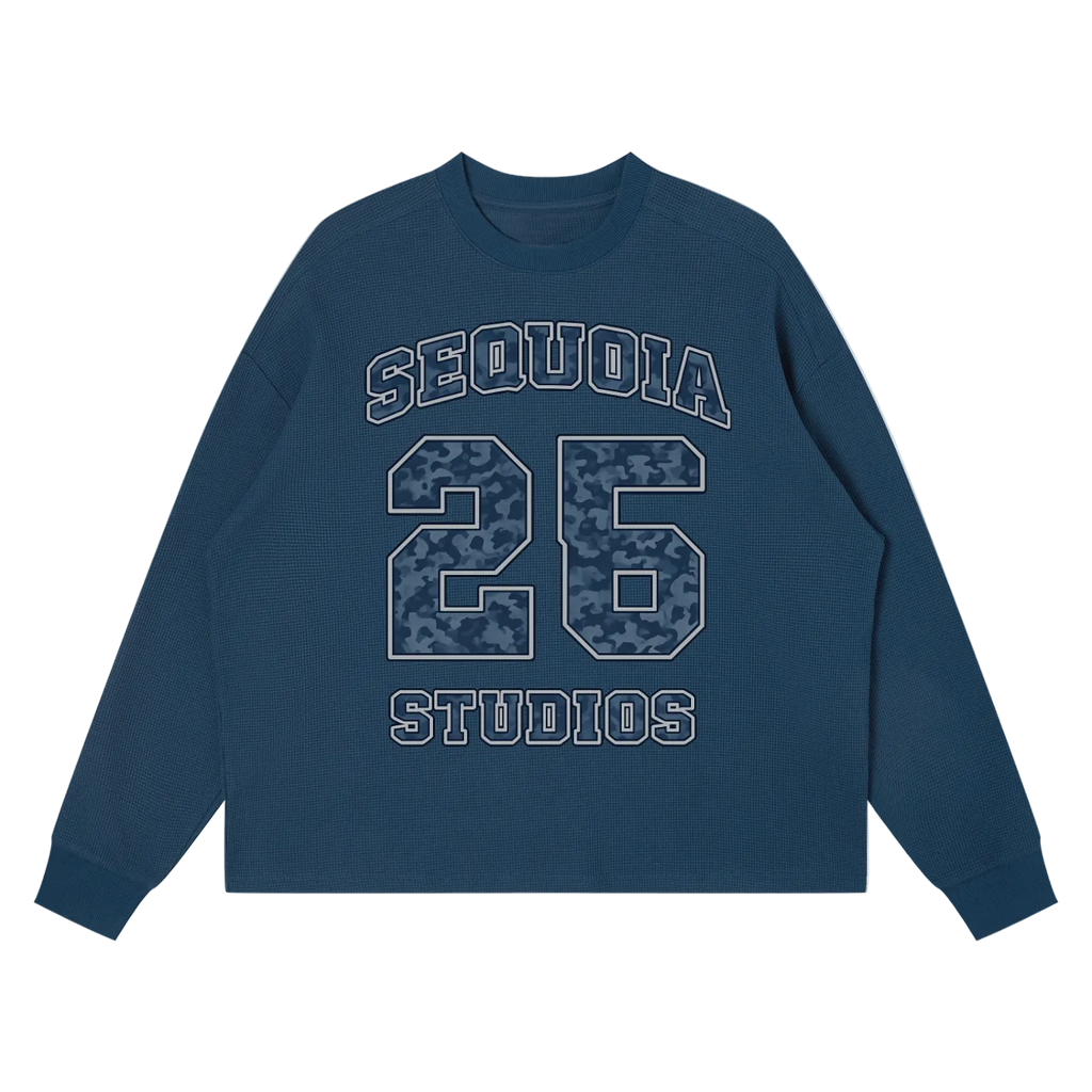 Sequoia 26 waffle knit longsleeve-navy camo *PRE-ORDER*