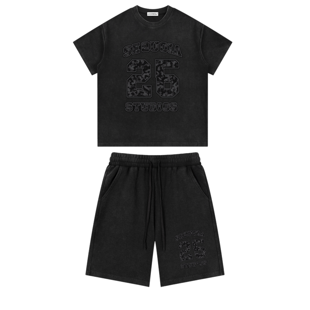 Sequoia 26 camo shorts set-black *PRE-ORDER*