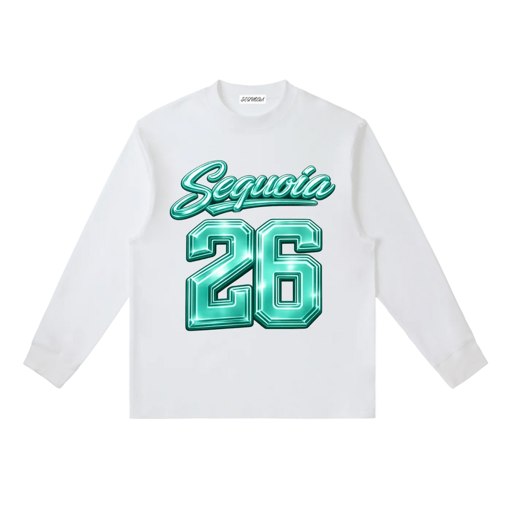 Sequoia 26 longsleeve-white/turquoise *PRE-ORDER*