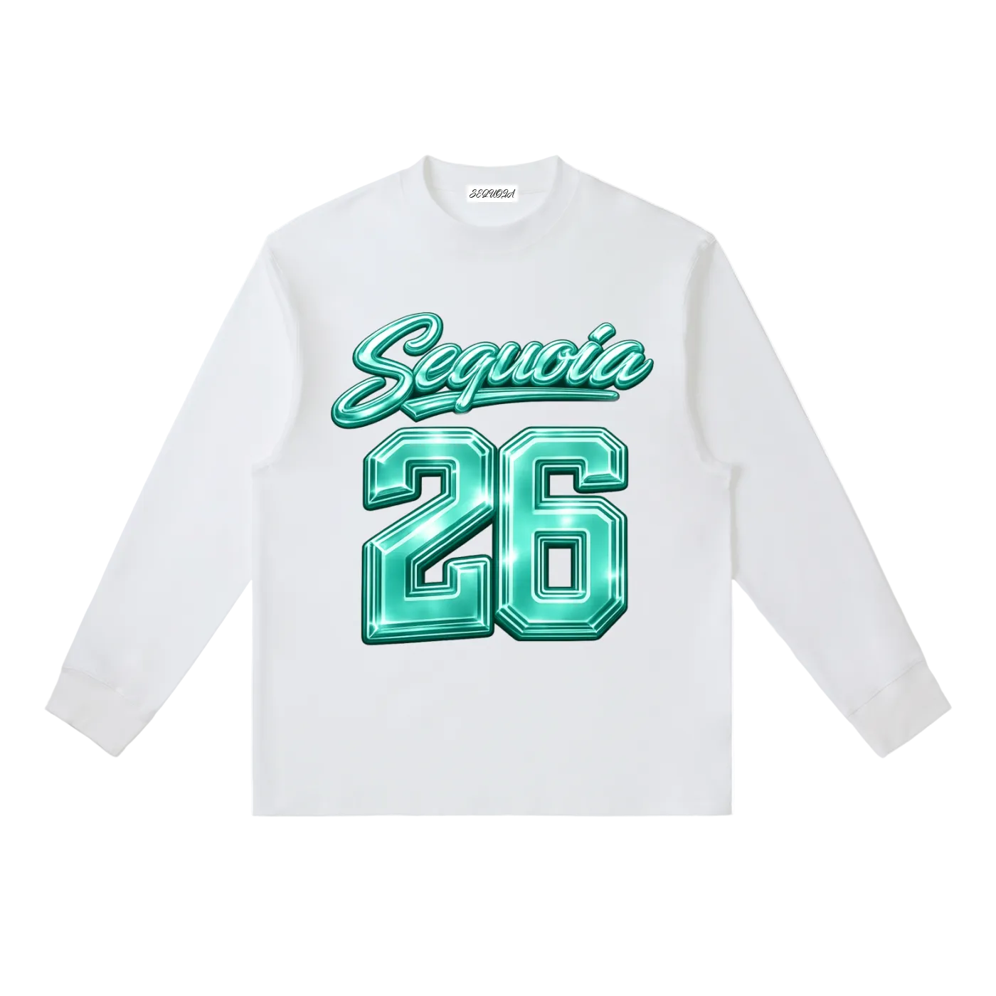 Sequoia 26 longsleeve-white/turquoise *PRE-ORDER*
