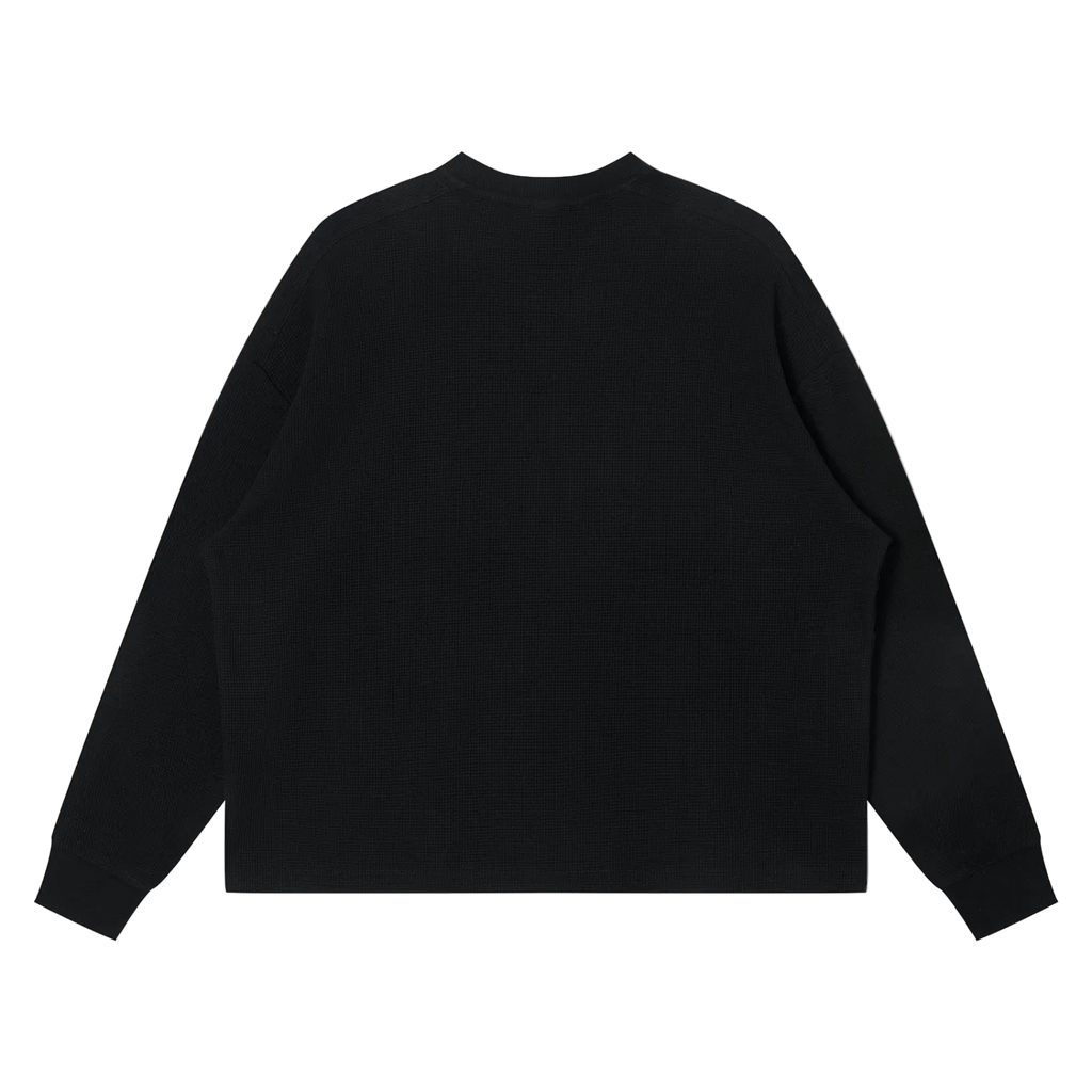 Sequoia 26 waffle knit longsleeve-black camo *PRE-ORDER*